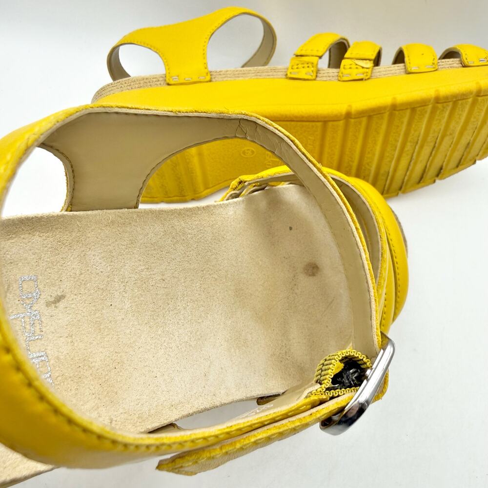 Dansko Womens Roxie Platform Sandals EU 39 US 9 Yellow Leather GUC - Picture 14 of 15